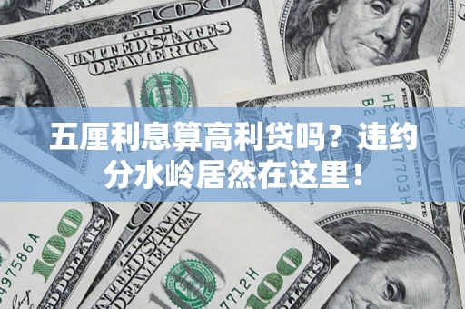武汉五厘利息算高利贷吗？违约分水岭居然在这里！