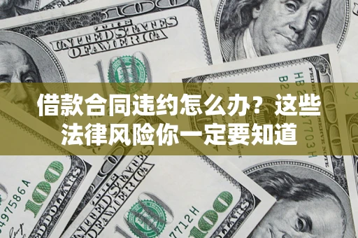 武汉借款合同违约怎么办？这些法律风险你一定要知道
