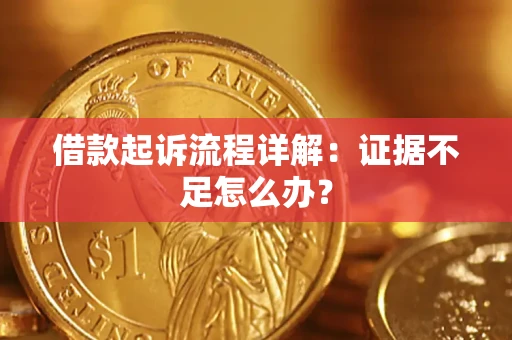 武汉借款起诉流程详解：证据不足怎么办？