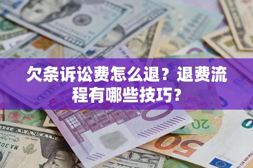 武汉欠条诉讼费怎么退？退费流程有哪些技巧？