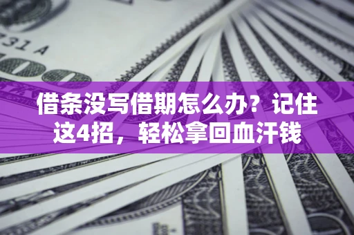 武汉借条没写借期怎么办？记住这4招，轻松拿回血汗钱